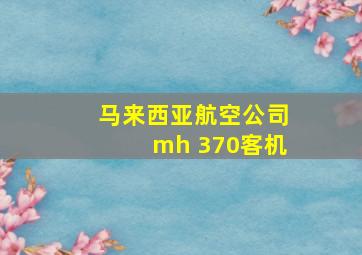 马来西亚航空公司mh 370客机